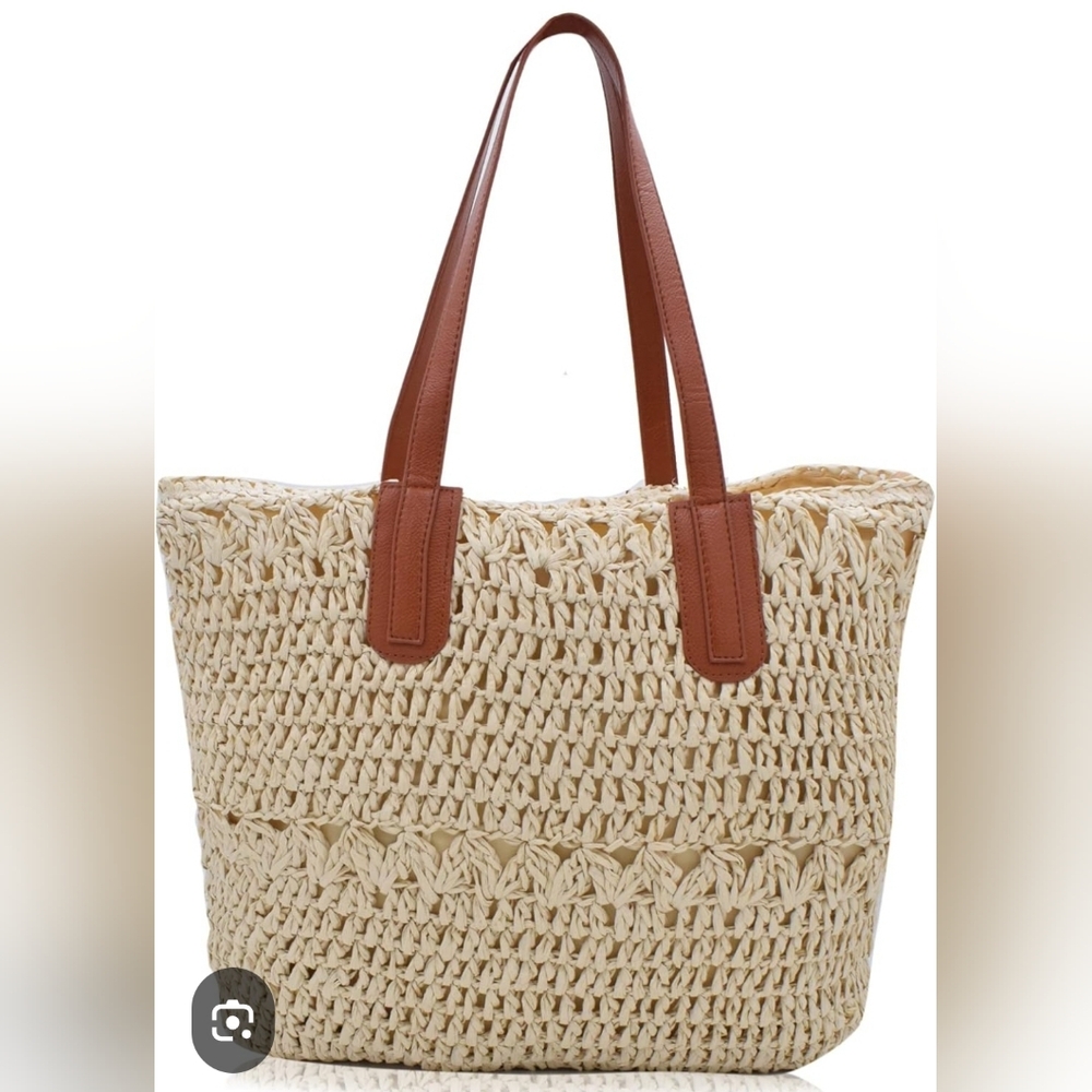 ANNA & ELLE Grass Woven SHOULDER Bag BOHO Beach TOTE - Picture 5 of 16